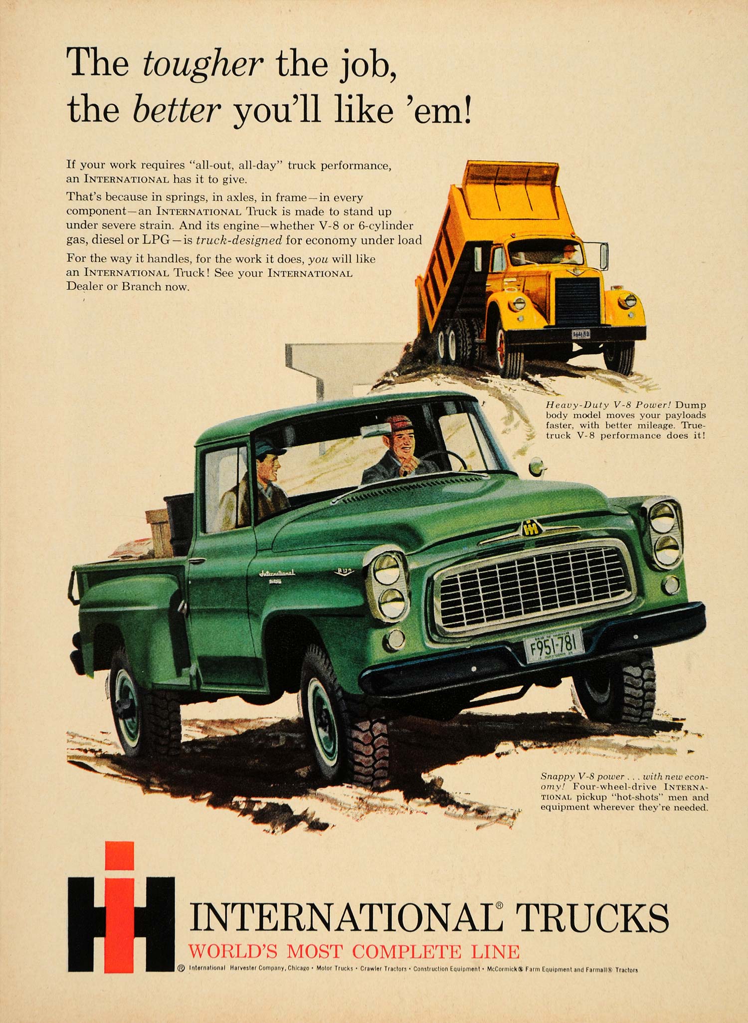 1960 Ad International Trucks Dump Body Model Pickup - ORIGINAL ADVERTISING TM3
