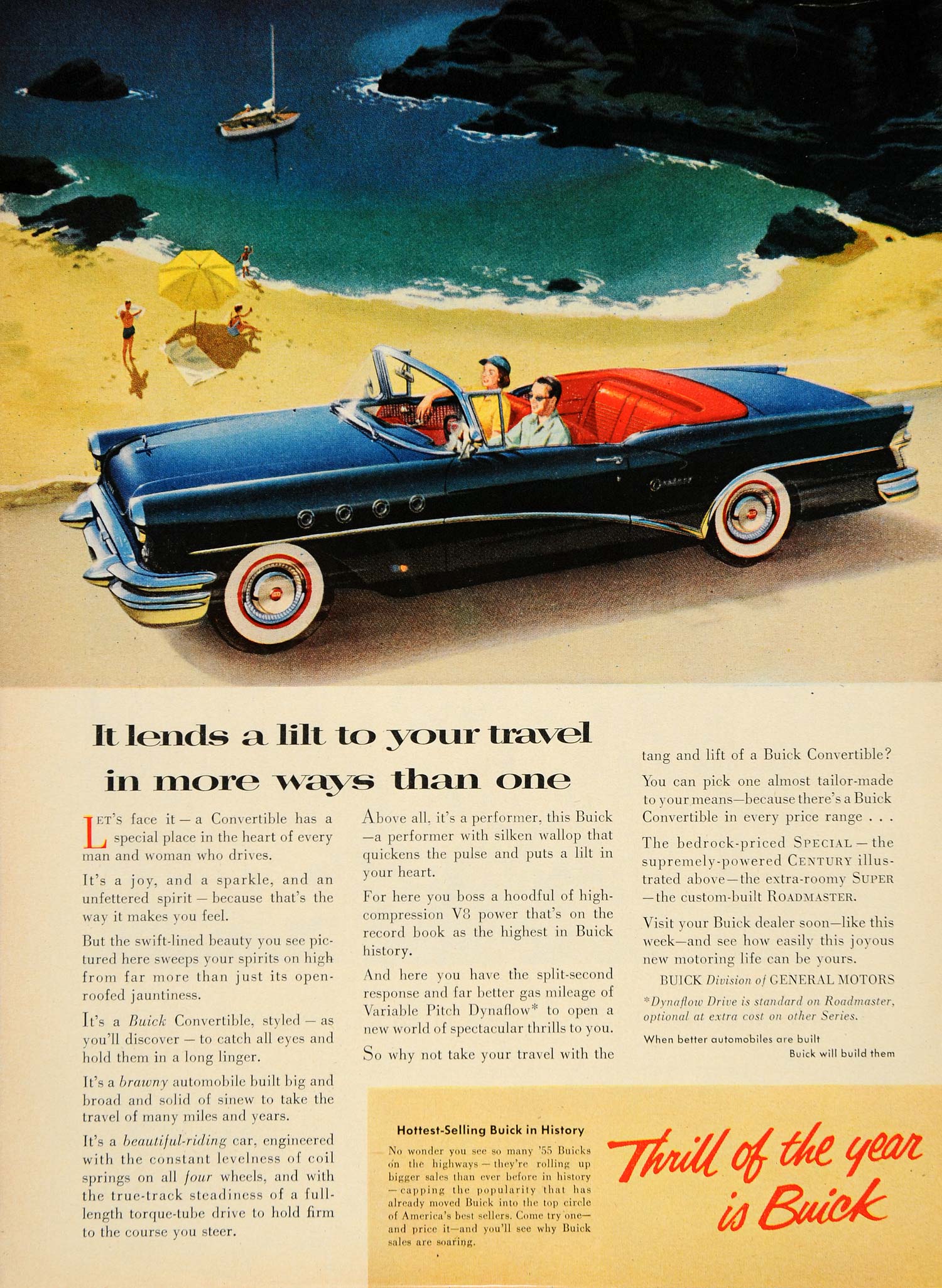 1955 Ad Beach Buick Convertible Variable Pitch Dynaflow - ORIGINAL TM3