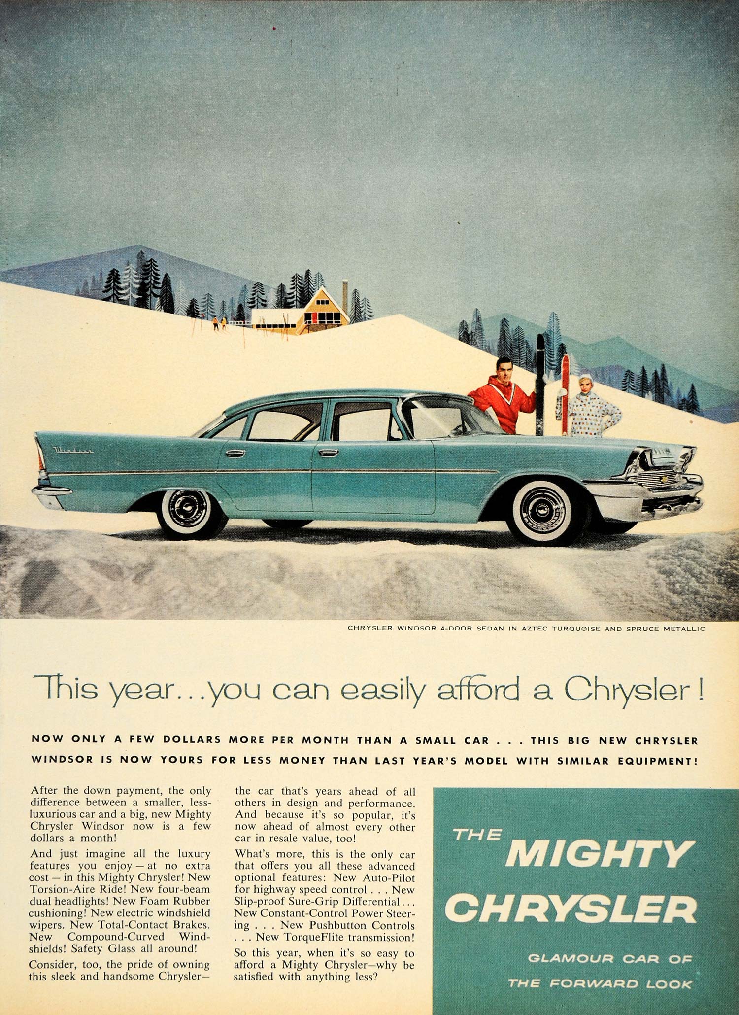 1958 Ad Chrysler Windsor Sedan TorqueFlite Transmission - ORIGINAL TM3