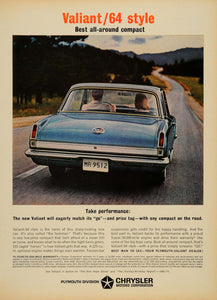 1963 Ad Chrysler Plymouth Blue Valiant '64 Compact Car - ORIGINAL TM3