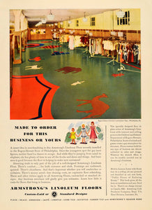 1935 Ad Armstrong Linoleum Floors Rogers-Stewart Store - ORIGINAL TM4