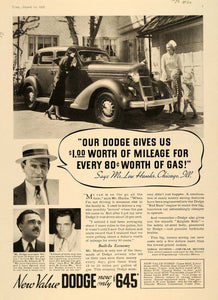 1935 Ad Dodge Automobiles New Value Vehicle Red Ram - ORIGINAL ADVERTISING TM4