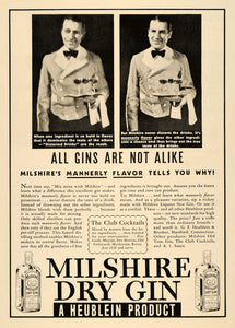 1935 Ad Heublein Milshire Dry Gin Waiter Server Platter - ORIGINAL TM4