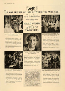 1935 Ad Goldwyn Tale Two Cities Movie Ronald Colman - ORIGINAL ADVERTISING TM4