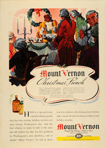 1935 Ad Mount Vernon Rye Whiskey Colonial Christmas - ORIGINAL ADVERTISING TM4