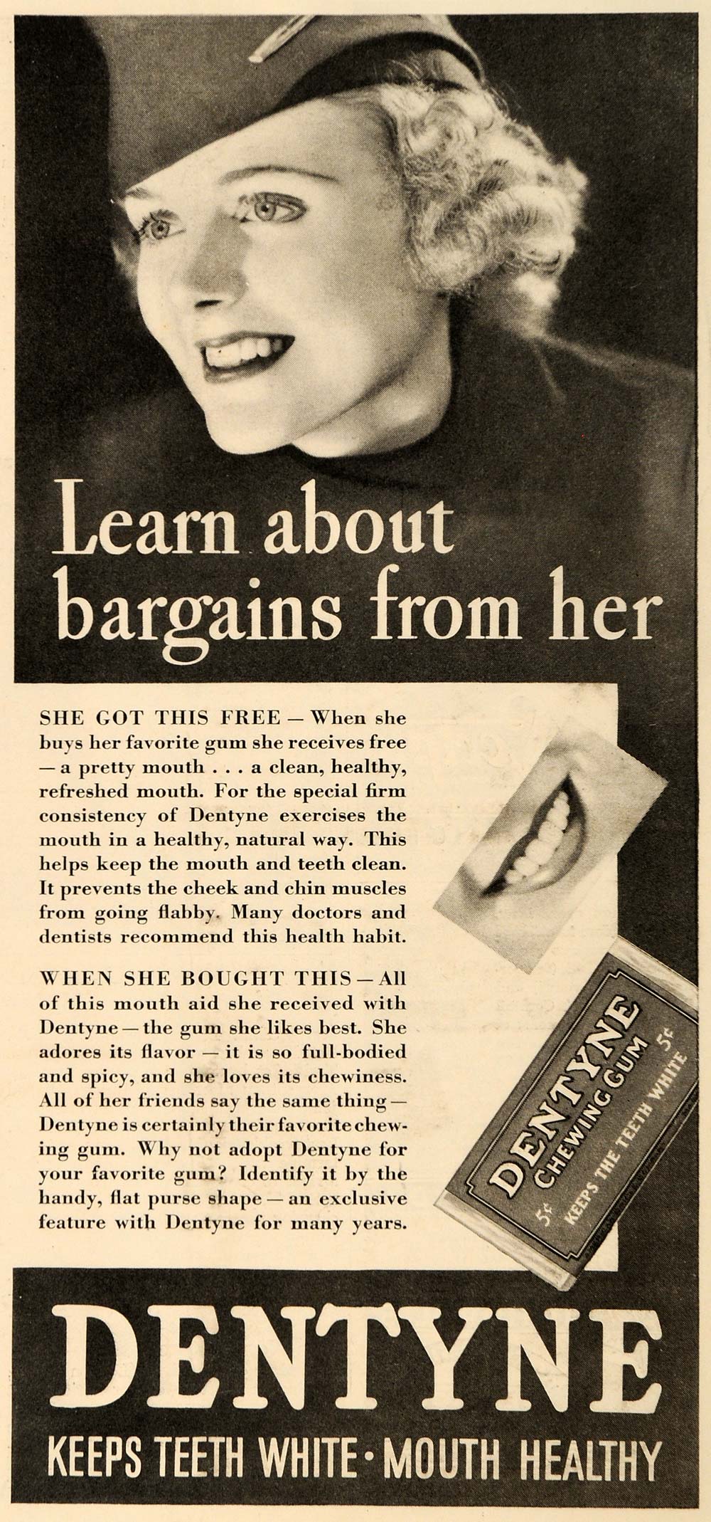 1935 Ad Adams Gum Co. Dentyne Chewing Gum Candies - ORIGINAL ADVERTISING TM5