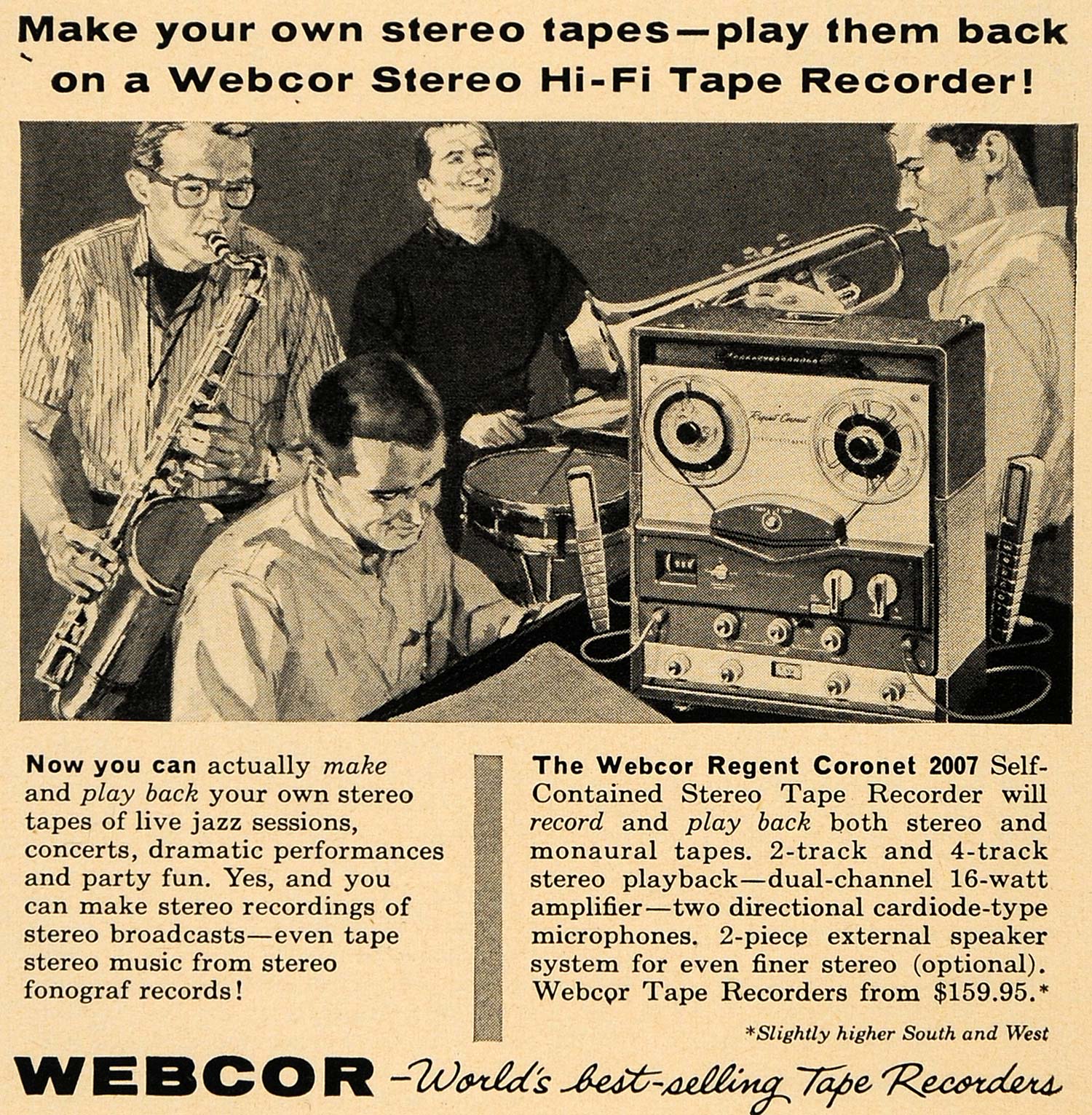 1959 Ad Webcor Tape Recorders Stereo Regent Coronet - ORIGINAL ADVERTISING TM5