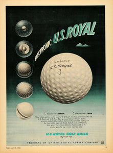 1952 Ad Electronic U.S. Royal Golf Balls Silicone Magic - ORIGINAL TM5