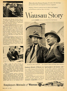 1954 Ad Employers Mutual Wausau Herman Rakow E Cosgrove - ORIGINAL TM5