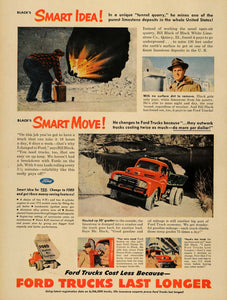 1950 Ad Ford Trucks Bill Black Black White Limestone IL - ORIGINAL TM5