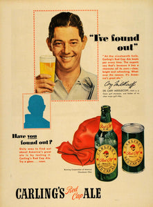 1950 Ad Carling's Red Cap Ale Bottle Dr Cary Middlecoff - ORIGINAL TM5