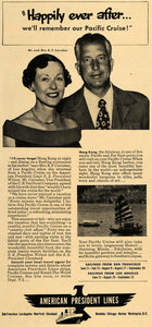 1950 Ad American President Cruise Lines K. F. Carraher - ORIGINAL TM5