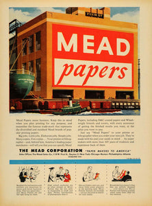 1952 Ad Mead Papers Office Sales Pier 87 Bristol Board - ORIGINAL TM5