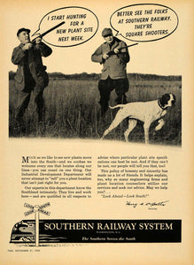 1955 Ad Southern Railway System Hunting Dog Gun Train - ORIGINAL ADVERTISING TM5