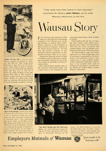1955 Ad Employers Mutuals Wausau Wisconsin Olshanski - ORIGINAL ADVERTISING TM5