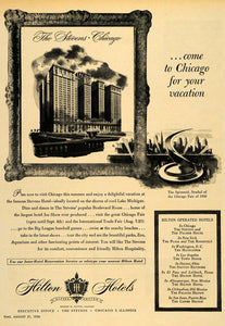 1950 Ad Stevens Chicago Hilton Hotel Illinois Spiramid - ORIGINAL TM5