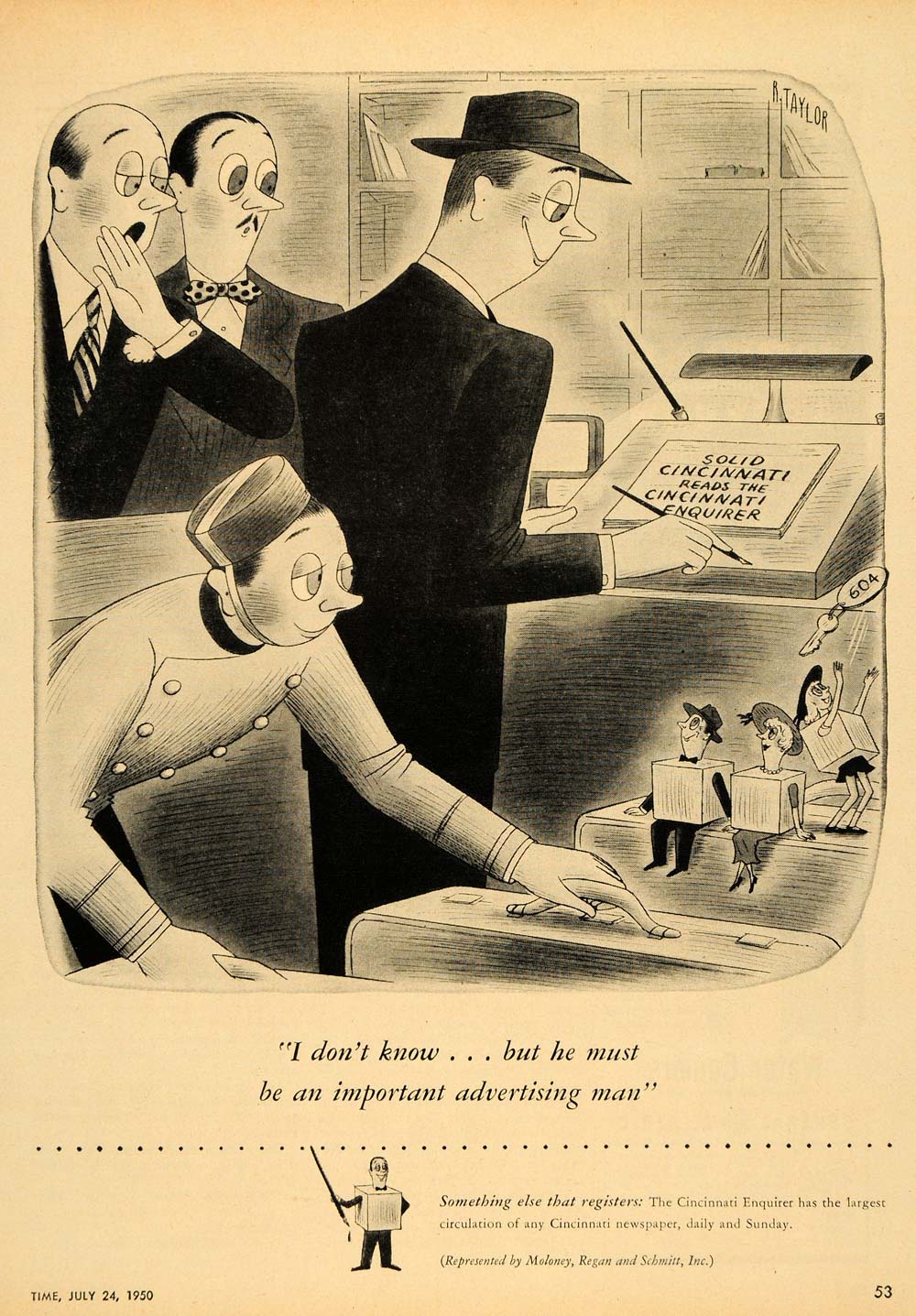 1950 Ad Cincinnati Enquirer Newspaper Mail Business Man - ORIGINAL TM5