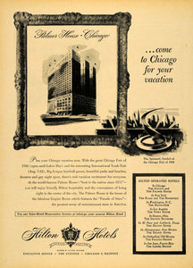 1950 Ad Hilton Hotels Chicago Illinois Spiramid Fair - ORIGINAL ADVERTISING TM5
