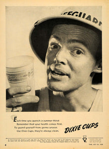 1950 Ad Dixie Cups Lifeguard Beverage Drink Kitchen - ORIGINAL