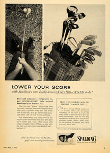 1955 Ad Spalding Golf Balls Put Bobby Jones Clubs Sport - ORIGINAL TM5