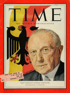 1953 Cover Time West Germany Coat Arms Konrad Adenauer - ORIGINAL TM6