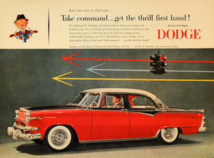 1955 Ad Red Dodge Royal Lancer Four-door Automobile - ORIGINAL ADVERTISING TM6