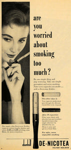 1953 Ad Dunhill Denicotea Filter Cigarette Holder - ORIGINAL ADVERTISING TM6