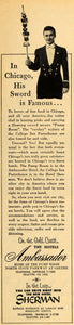 1955 Ad Hotel Ambassador & Sherman Lodging Chicago - ORIGINAL ADVERTISING TM6