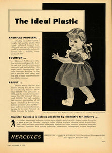 1953 Ad Hercules Powder Co. Plastic Product Saucy Doll - ORIGINAL TM6