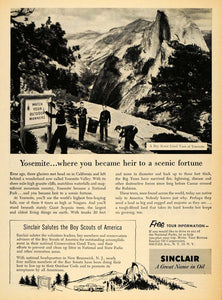 1955 Ad Sinclair Oil Corp. Boy Scouts Yosemite Park CA - ORIGINAL TM6