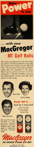 1955 Ad MacGregor MT Golf Ball Toski Suggs Souchak Game - ORIGINAL TM6