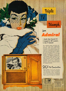 1951 Ad Admiral Television Radio Phonograph TV Cabinet - ORIGINAL TM6