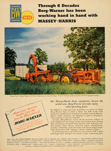 1951 Ad Borg Warner Massey Harris Farm Machine Clipper - ORIGINAL TM6