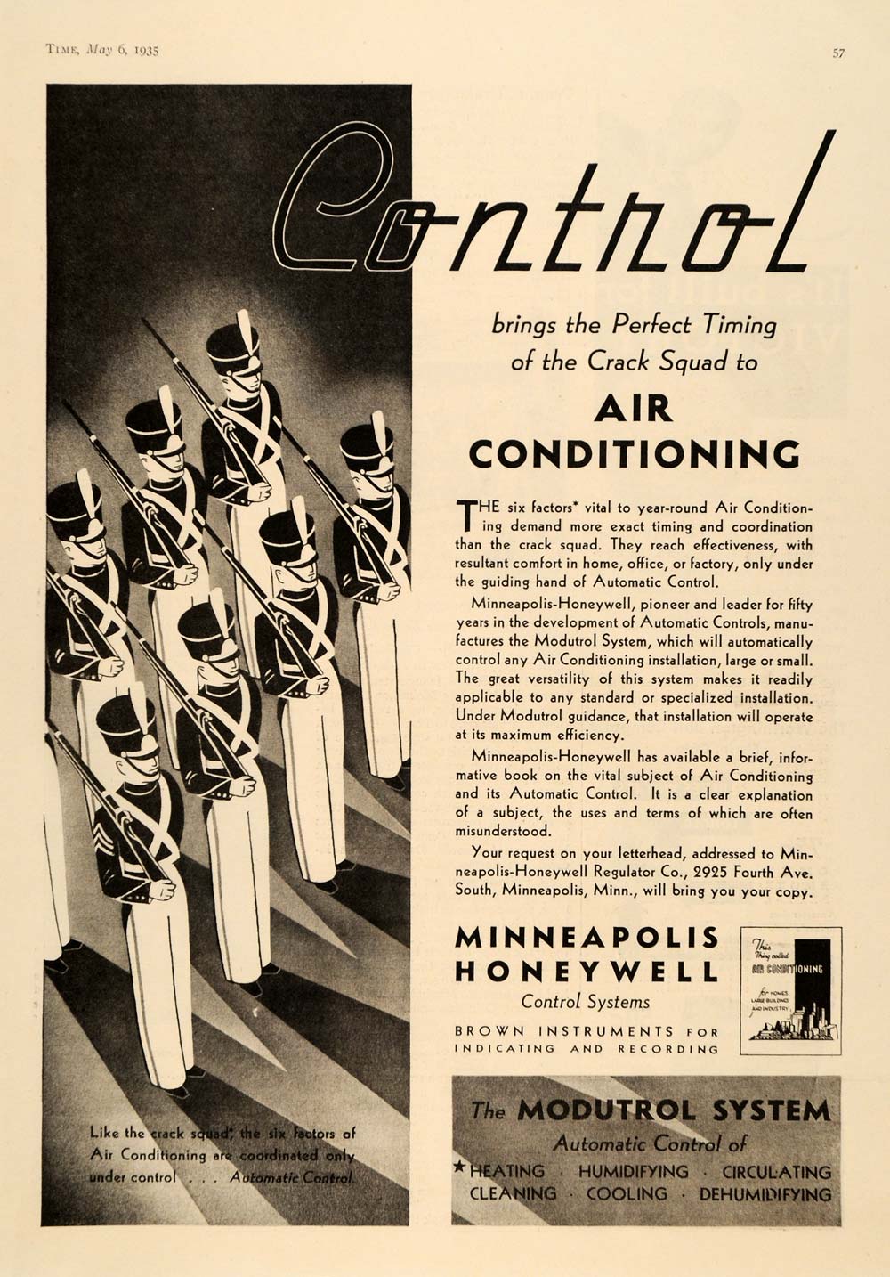 1935 Ad Control Minneapolis Honeywell Toy Soldiers Heat - ORIGINAL TM6