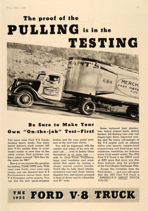 1935 Ad Ford V-8 Truck Motor Vehicle Transportation - ORIGINAL ADVERTISING TM6