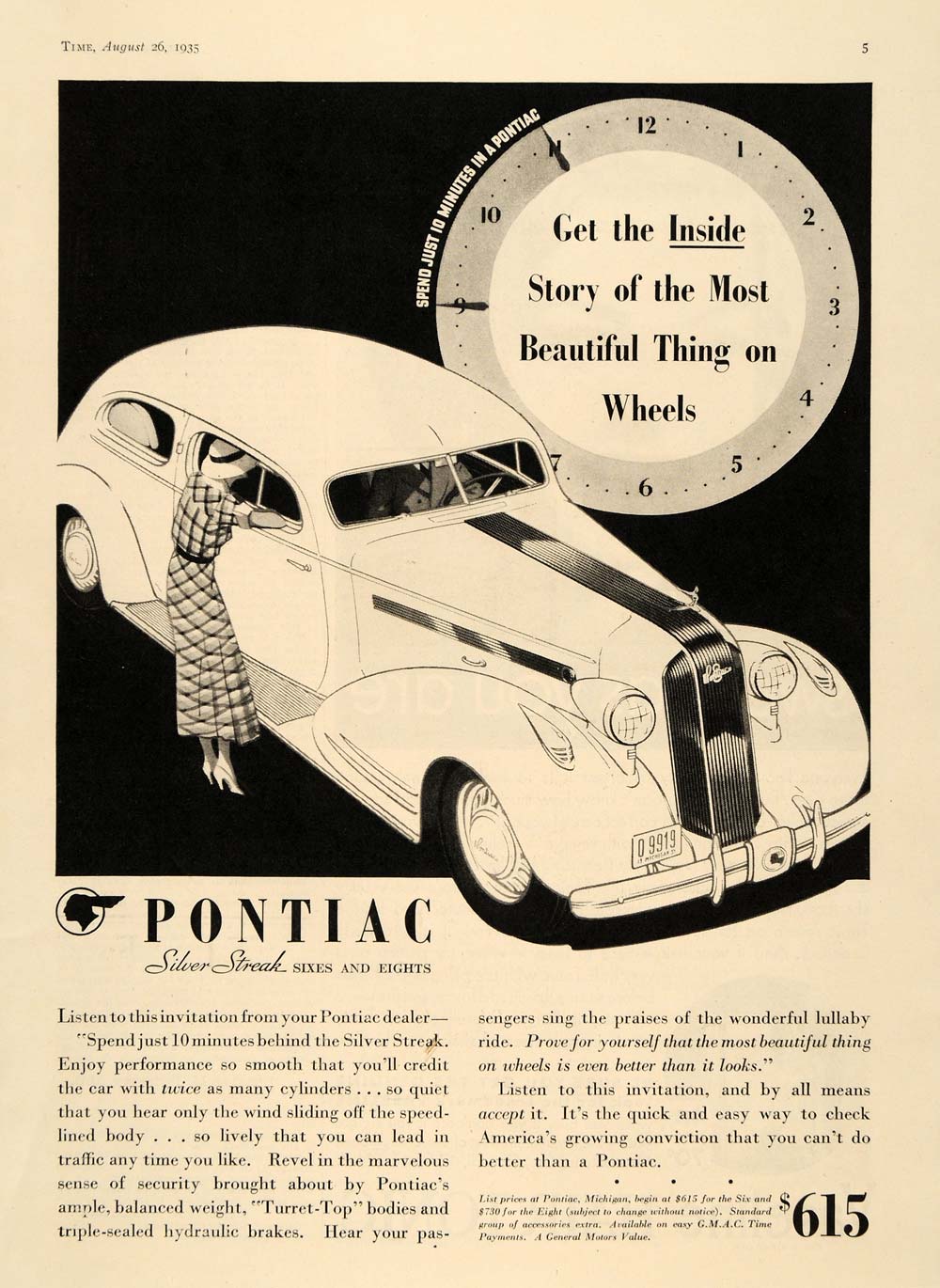 1935 Ad Pontiac Six Eight Car Automobile Transportation - ORIGINAL TM6