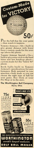 1935 Ad Worthington Ball Co Tommy Armour Special Golf - ORIGINAL ADVERTISING TM6