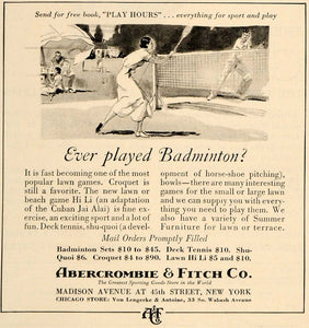 1934 Ad Abercrombie & Fitch Co Badminton Game Supplies - ORIGINAL TM6