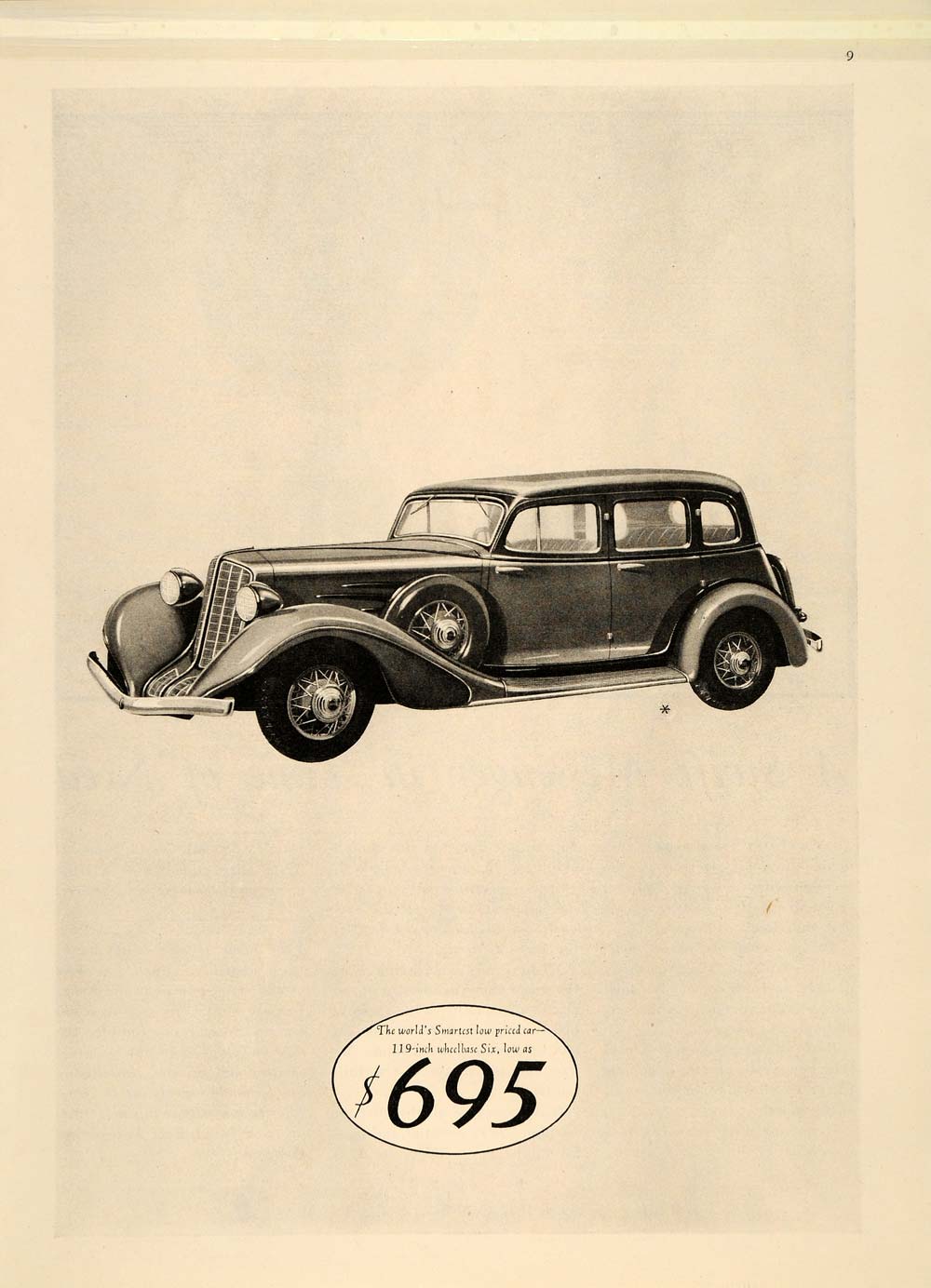 1934 Ad Auburn Automobile Co. 5 Passenger Custom Sedan - ORIGINAL TM6