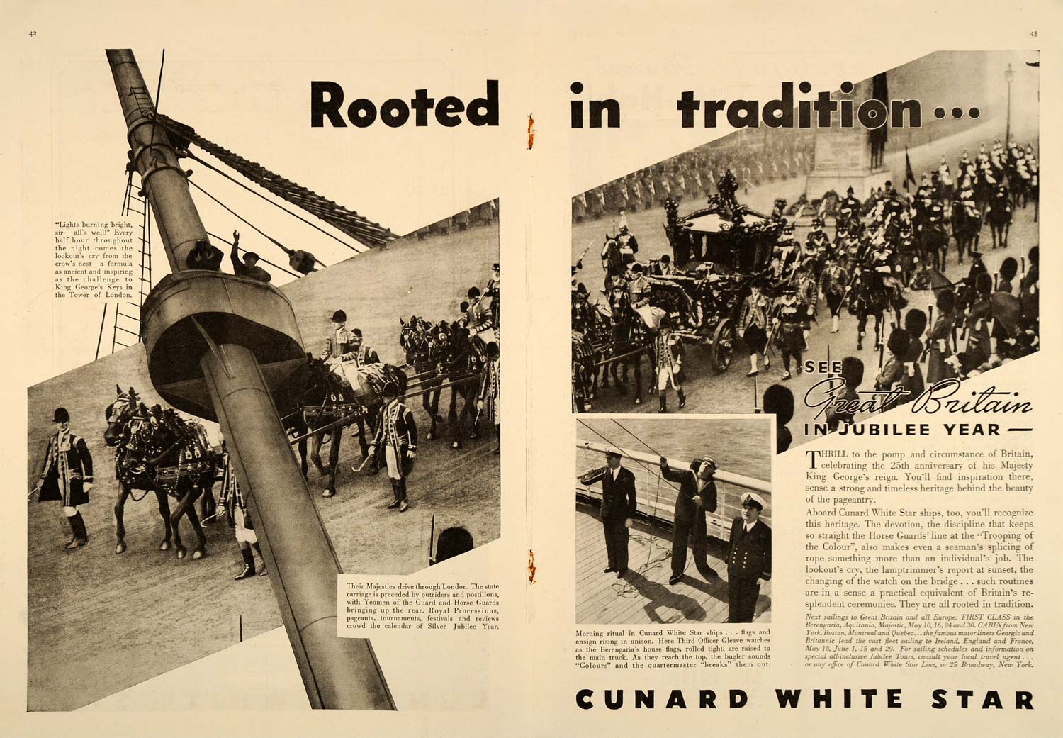 1935 Ad Cunard White Star Majesty King George Reign - ORIGINAL ADVERTISING TM6