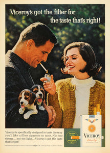 1965 Ad Brown Williamson Viceroy Cigarette Beagle Puppy - ORIGINAL TM6
