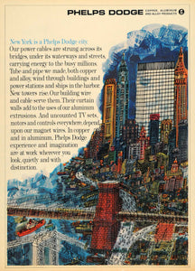 1965 Ad Phelps Dodge Copper Aluminum Color Cartoon City - ORIGINAL TM6