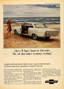 1965 Ad Chevrolet General Motors White Chevy II Beach - ORIGINAL ADVERTISING TM6