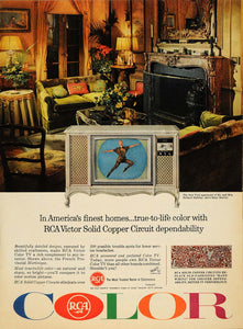 1965 Ad Radio America RCA Victor Solid Copper Color TV - ORIGINAL TM6