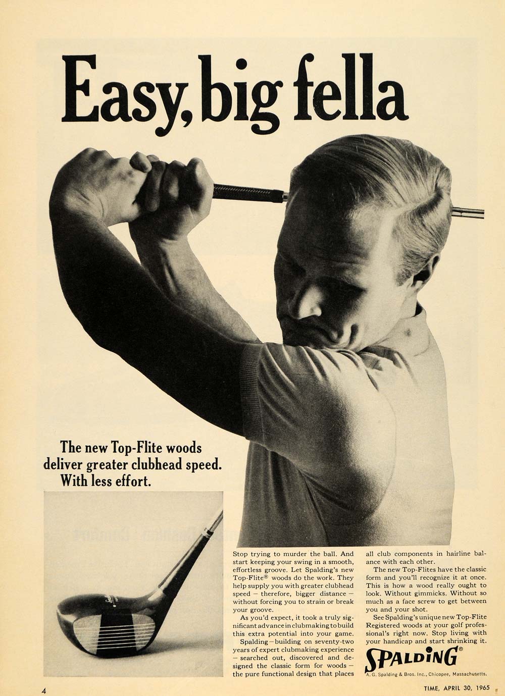 1965 Ad A G Spalding & Bros Inc Top-Flite Golfing Club - ORIGINAL TM6