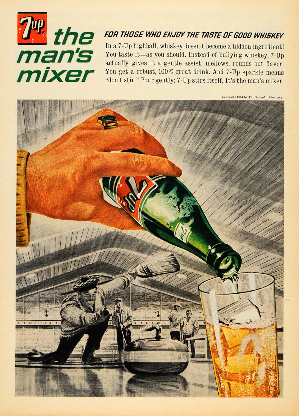 1964 Ad Seven-Up Co. Carbonated Beverage Whisky Mixer - ORIGINAL ADVERTISING TM6
