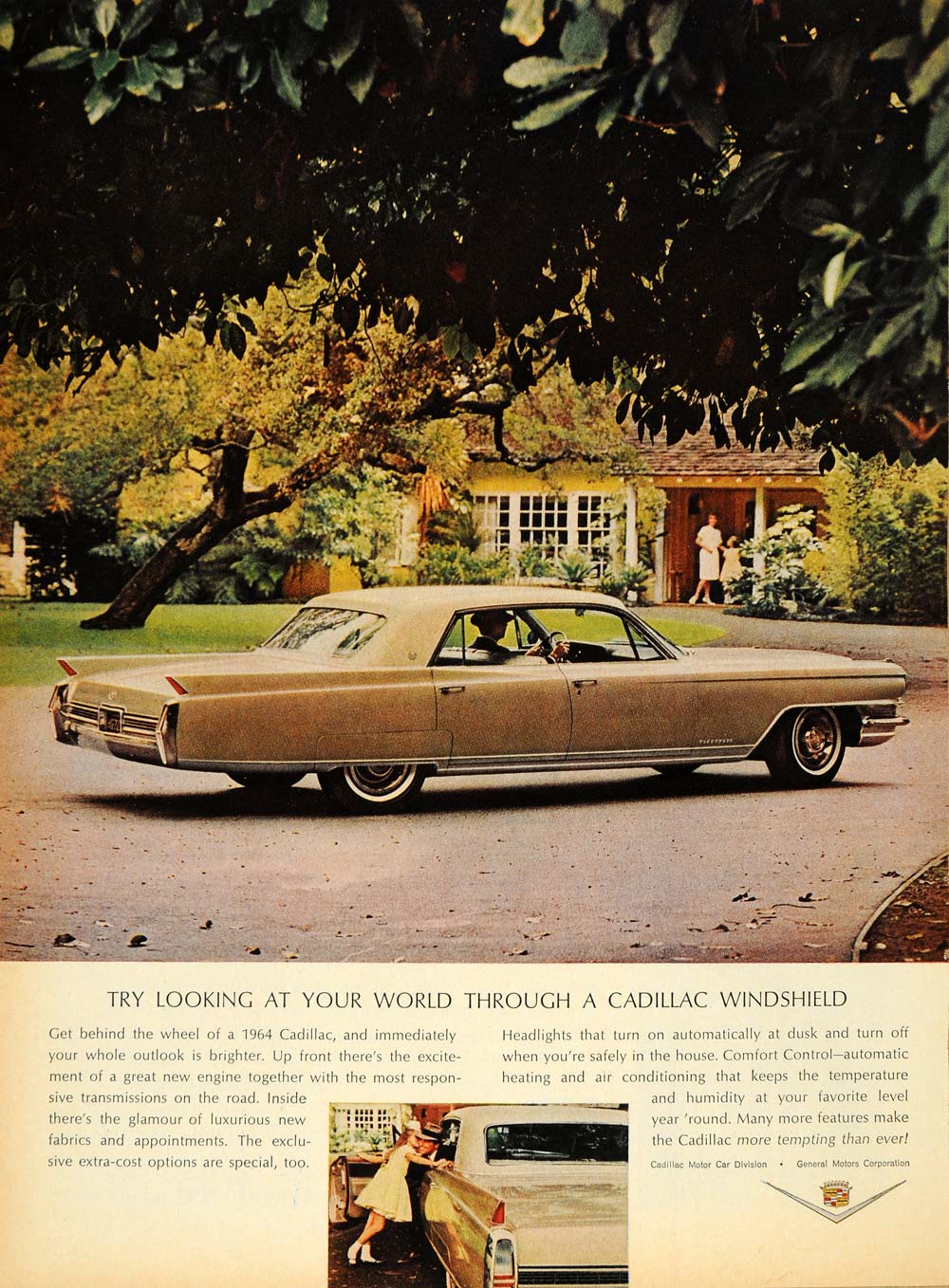 1964 Ad Cadillac Motor Division GM Tan Automobile Car - ORIGINAL ADVERTISING TM6