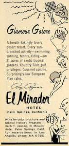 1964 Ad El Mirador Hotel Desert Lodging Palm Spring CA - ORIGINAL TM6