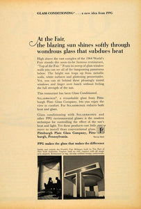 1964 Ad Pittsburgh Plate Glass Co. World Fair Heliport - ORIGINAL TM6