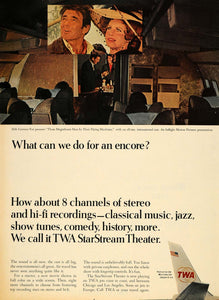 1965 Ad Trans World Airlines Star Stream Theater Plane - ORIGINAL TM6